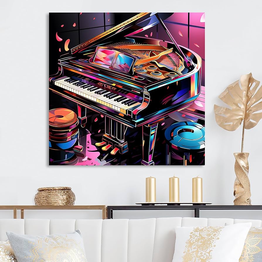 Amazon.com: DesignQ Digital Piano Melodies Shades of Purple